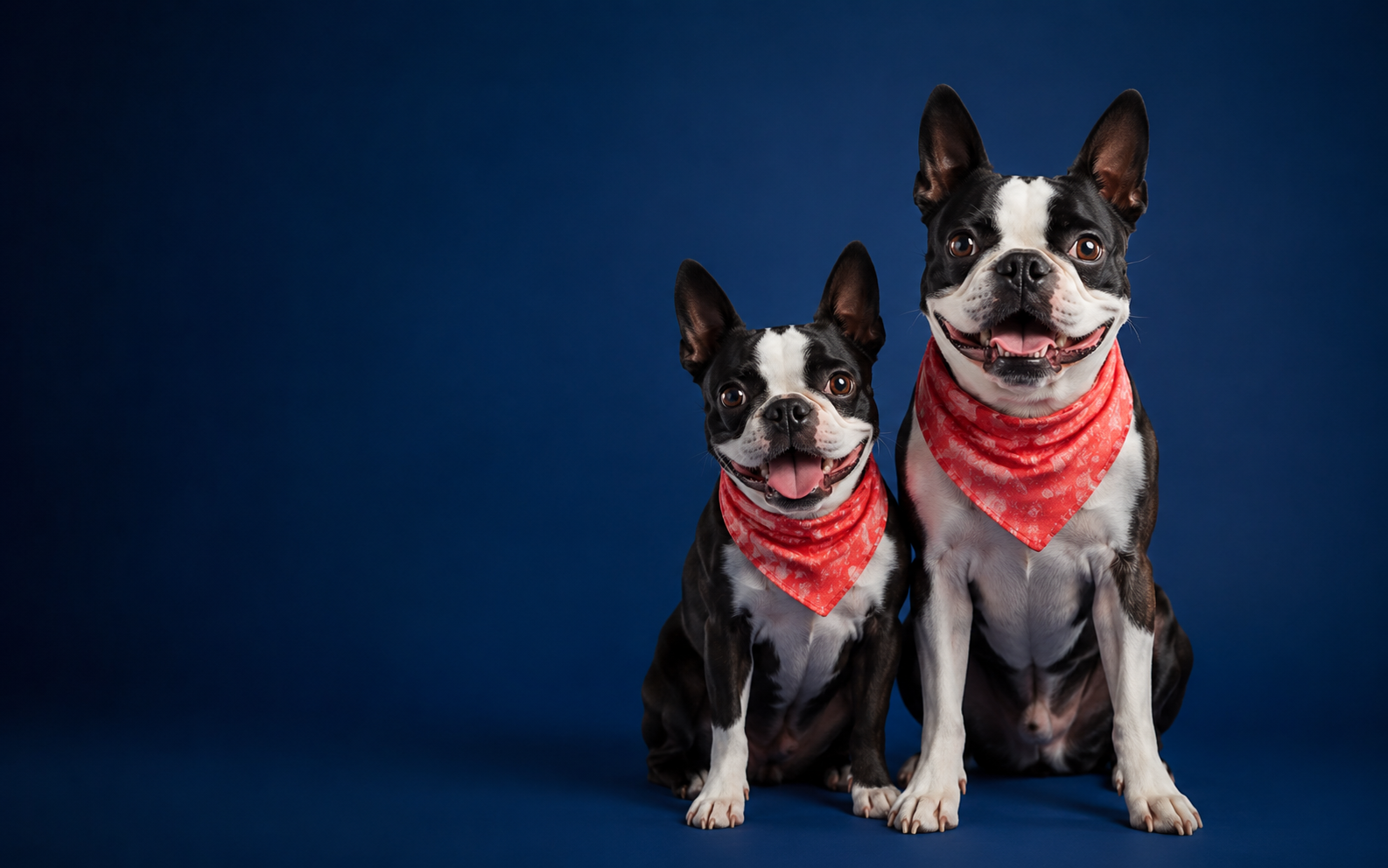 Rita and Rue, two Boston terriers